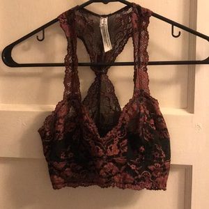 Free People Galloon Lace Racerback Copper/Black XS
